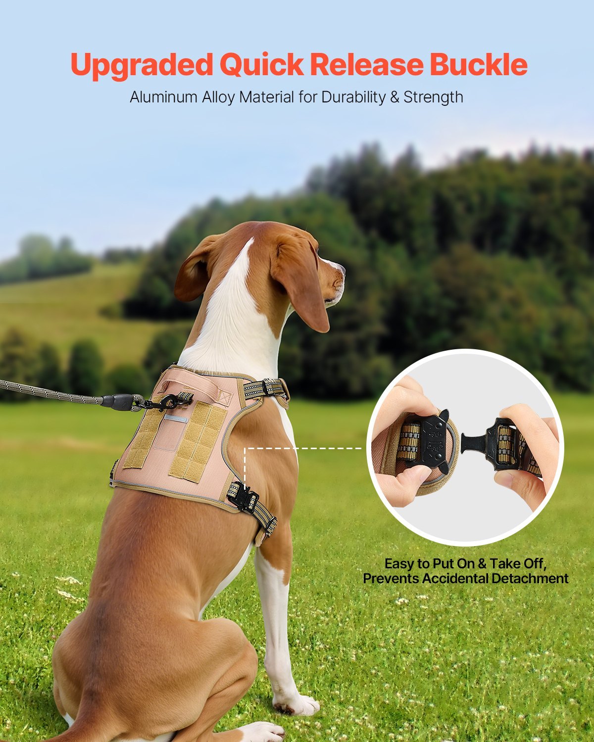 Dog Harness for Large Dogs No Pull Tactical Adjustable Pet