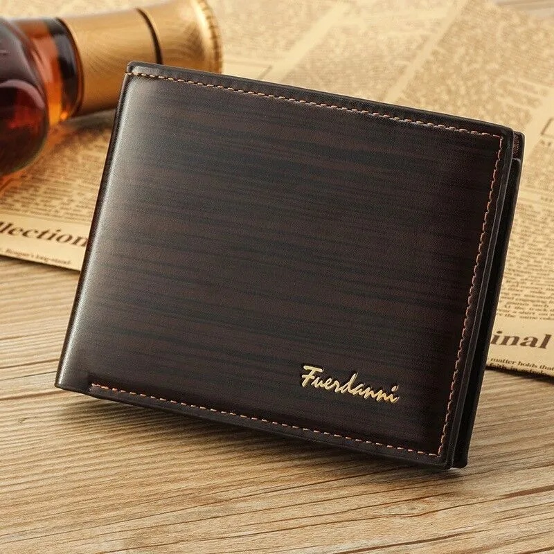 Men's Bifold Leather Wallet with ID Window