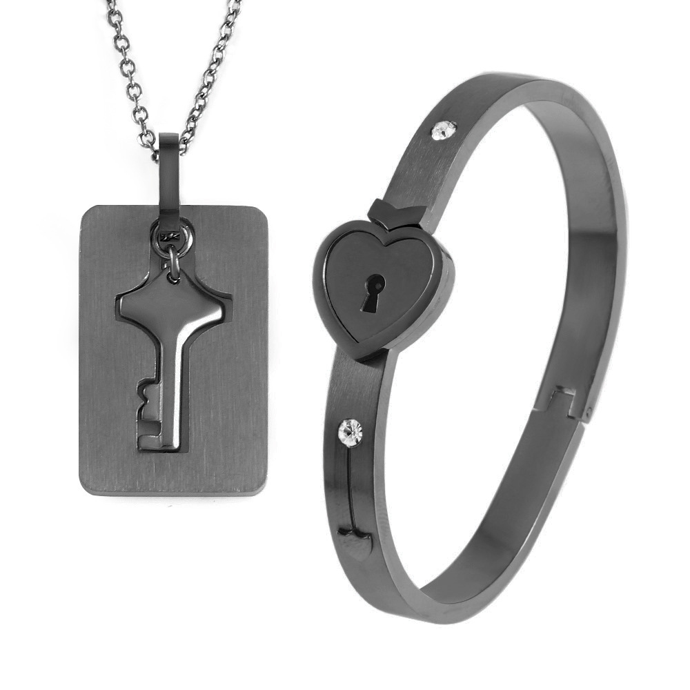Men and Women Couple Love Lock Alloy Bracelet
