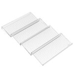 4-Tier Clear Stepped Spice Rack Organizer - Set of 4