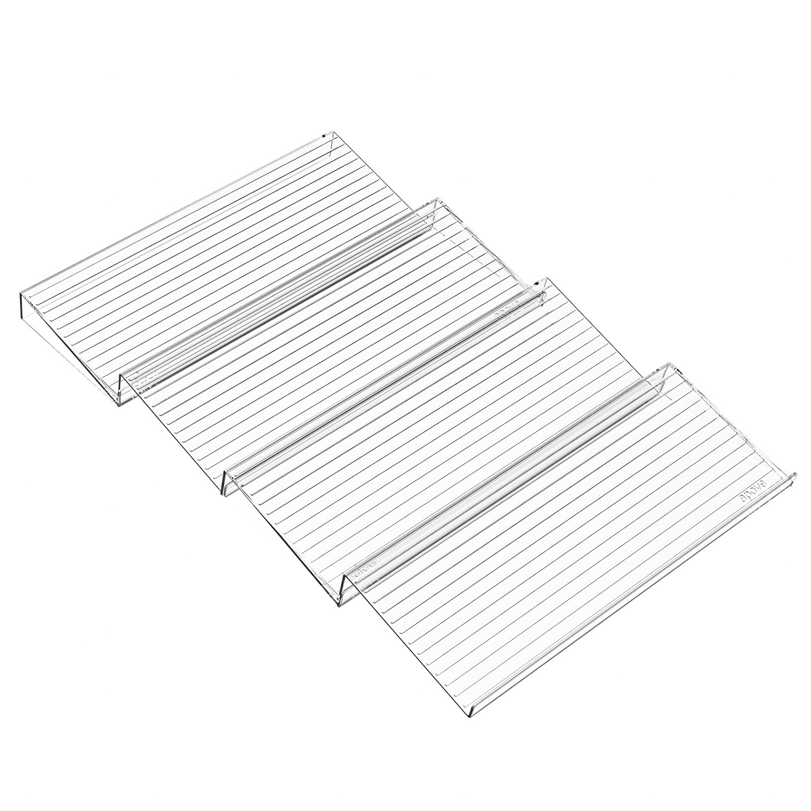 4-Tier Clear Stepped Spice Rack Organizer - Set of 4