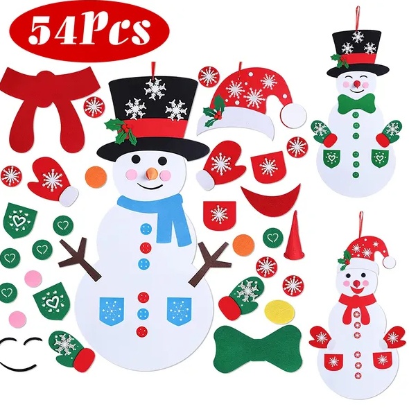 Felt Christmas Snowman Set DIY Hanging Decorations