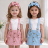 3Pcs Infant Baby Girl Outfits,Summer Clothes Sets Ruffle Ribbed Romper