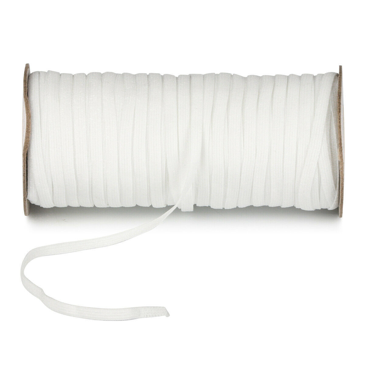5mm 75 Yards White Flat Elastic Band