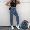 Women's High-Waist Washed Pencil Jeans