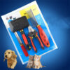 4-Piece Pet Grooming Set - Comb, Brush, Nail Scissors and File