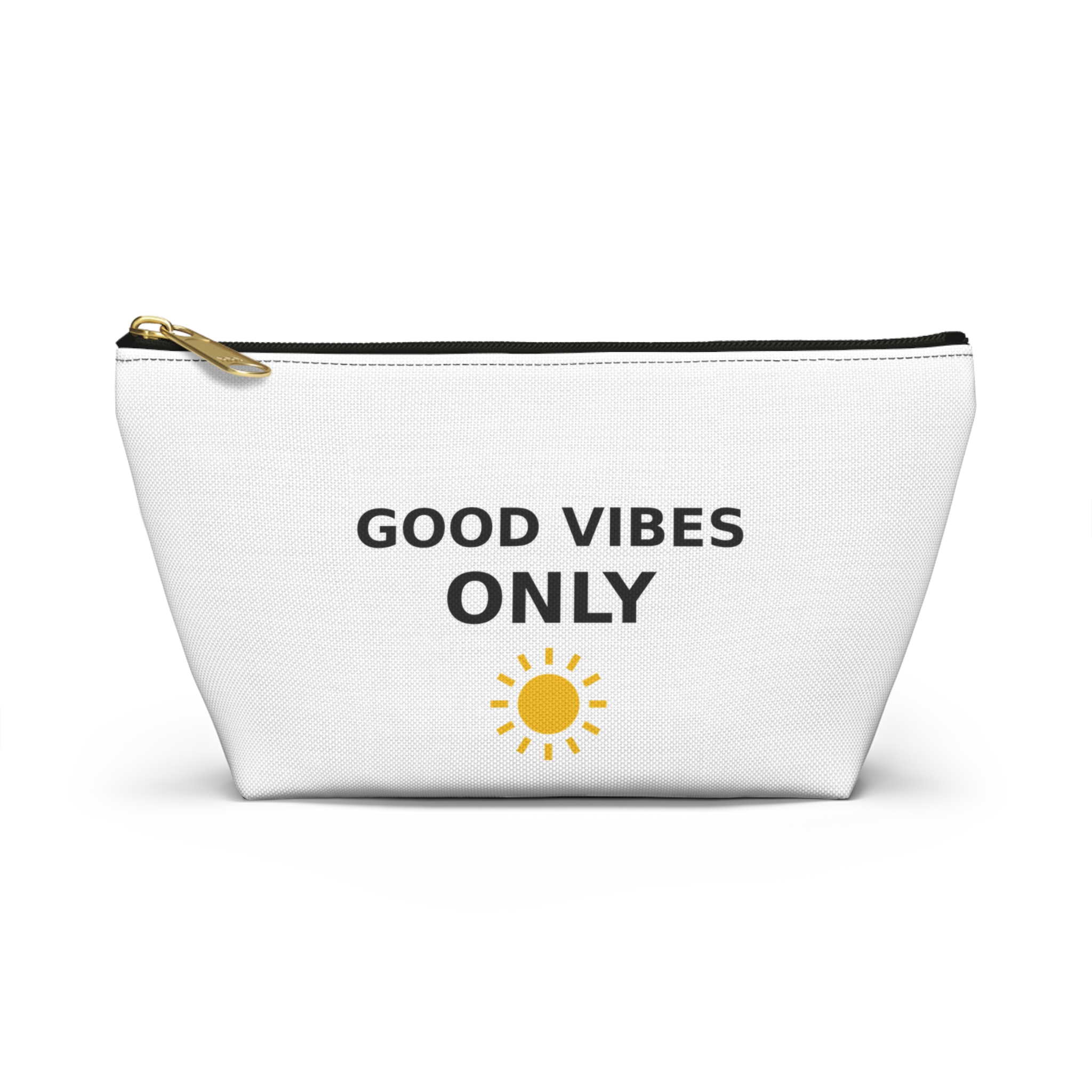 Good Vibes Only Makeup Bag, Zipper Cosmetic Pouch