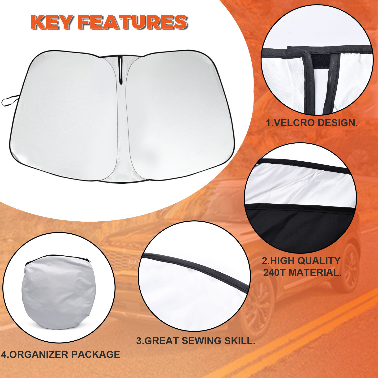 Car Front Windshield Sun Shade for Nissan Rogue 2014-2020, Reflective UV Cover
