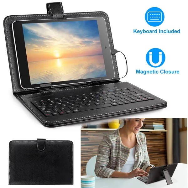 7.9in Protective Keyboard Case W/ PU Leather Back Stand Tablet
