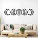 Crescent Moon Wall Art Set of 5, Islamic Home Decor
