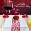 1-Piece Valentine's Day Lace Heart-Shaped Table Runner 13 X 72