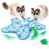 Automatic Hide and Seek Cat Toy Mat, Interactive Rotating Feather