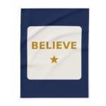 Believe Christmas Fleece Throw Blanket, Cozy Holiday Gift
