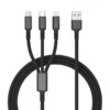 3-in-1 Multi-Tip Charging Cable - USB-C, Micro USB & Phone Connector