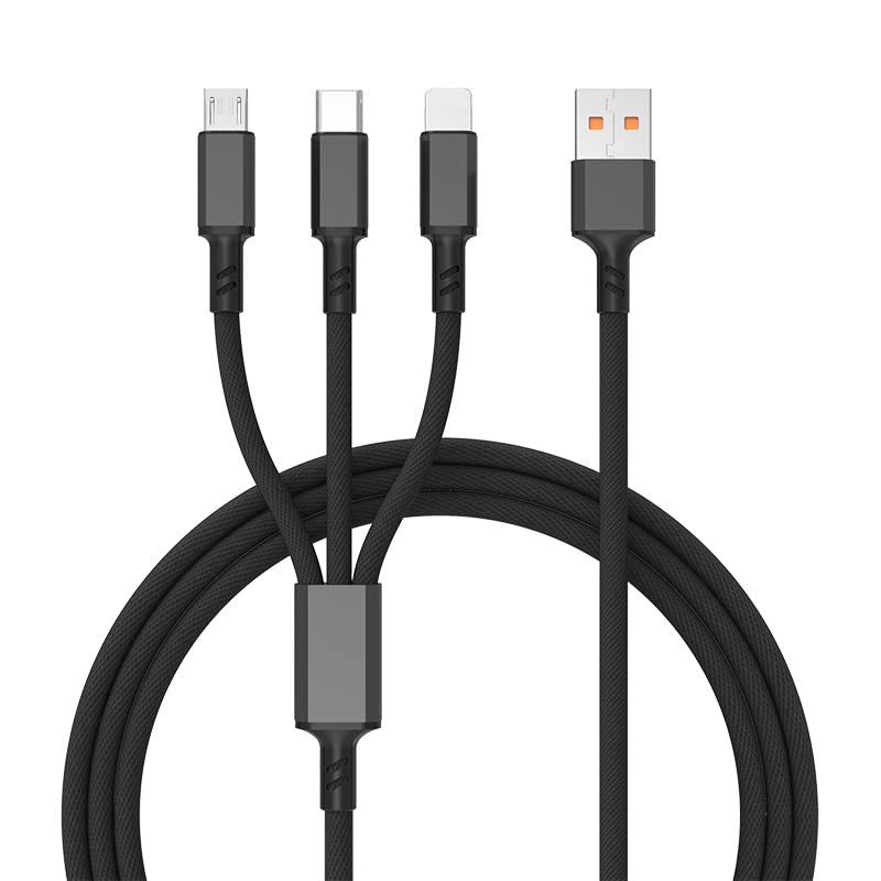 3-in-1 Multi-Tip Charging Cable - USB-C, Micro USB & Phone Connector