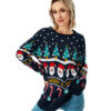 Women's Christmas Sweater Pullover Knitted Jumper Long Sleeve Crew Neck