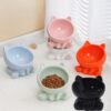 Ceramic Cat Bowl Food Neck Guard Oblique Mouth Dog Pet