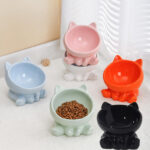 Ceramic Cat Bowl Food Neck Guard Oblique Mouth Dog Pet
