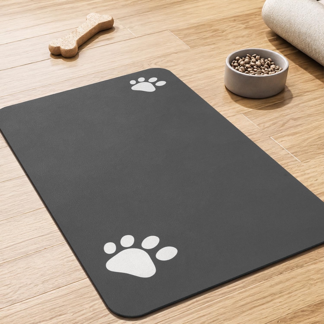 Pet Feeding Mat-Absorbent Dog Mat for Food and Water Bowl