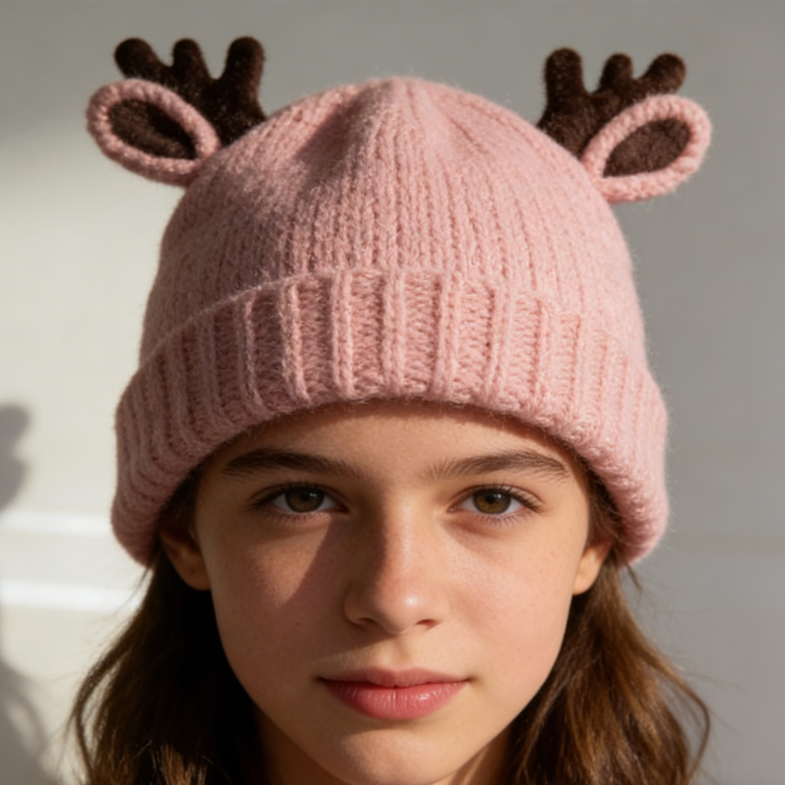 Antler Kids Bucket Hat - Pink