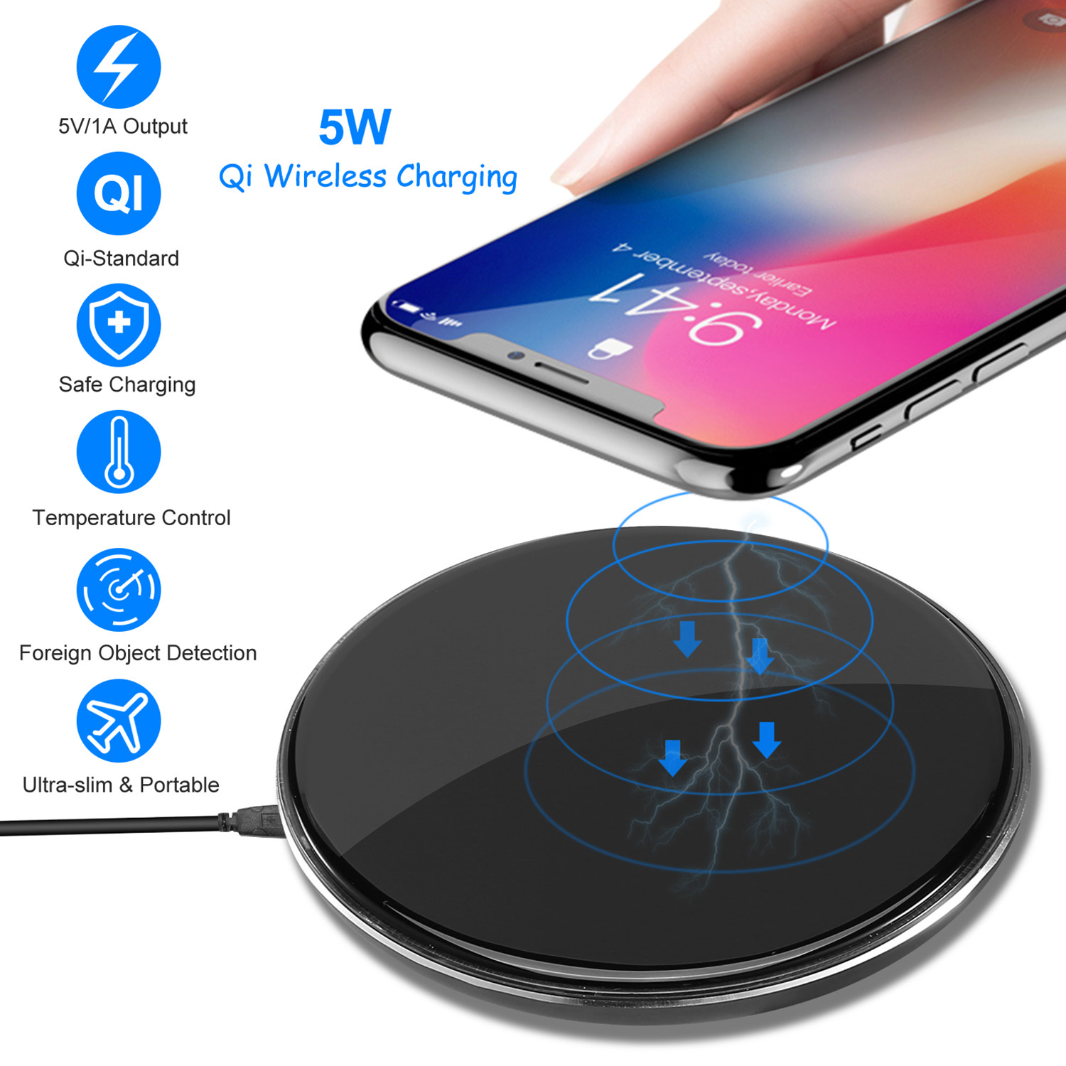 Ultra-Slim 5W Qi Wireless Charging Pad