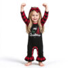 Infant Baby Girl Boy Christmas Jumpsuit Romper Christmas Long Sleeve Plaid Checked Patchwork Bodysuit With Headband, Fall Winter One Piece Clothes