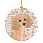 Poodle Toy Apricot #1 Christmas Ceramic Ornament Tree Hanging Decorations