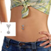 Novel Belly Button Ring Surgical Steel CZ Barbell Butterfly Piercing