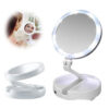 Folding LED Makeup Mirror with Storage