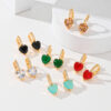 Multi-Color Copper Earrings Studded with Zircon