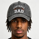 Football Dad Hat, Washed Vintage Baseball Cap For Men, Adjustable Unstructured Cotton Cap, Great Gift For Football Loving