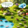 21PCS Mini Animal Figurines Set with Storage Box, 3D Printed