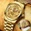 Business Gift Waterproof Gold Men's Rhinestone Quartz Watch Classic Stainless Steel