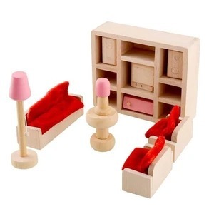 Wooden Dollhouse Furniture Set