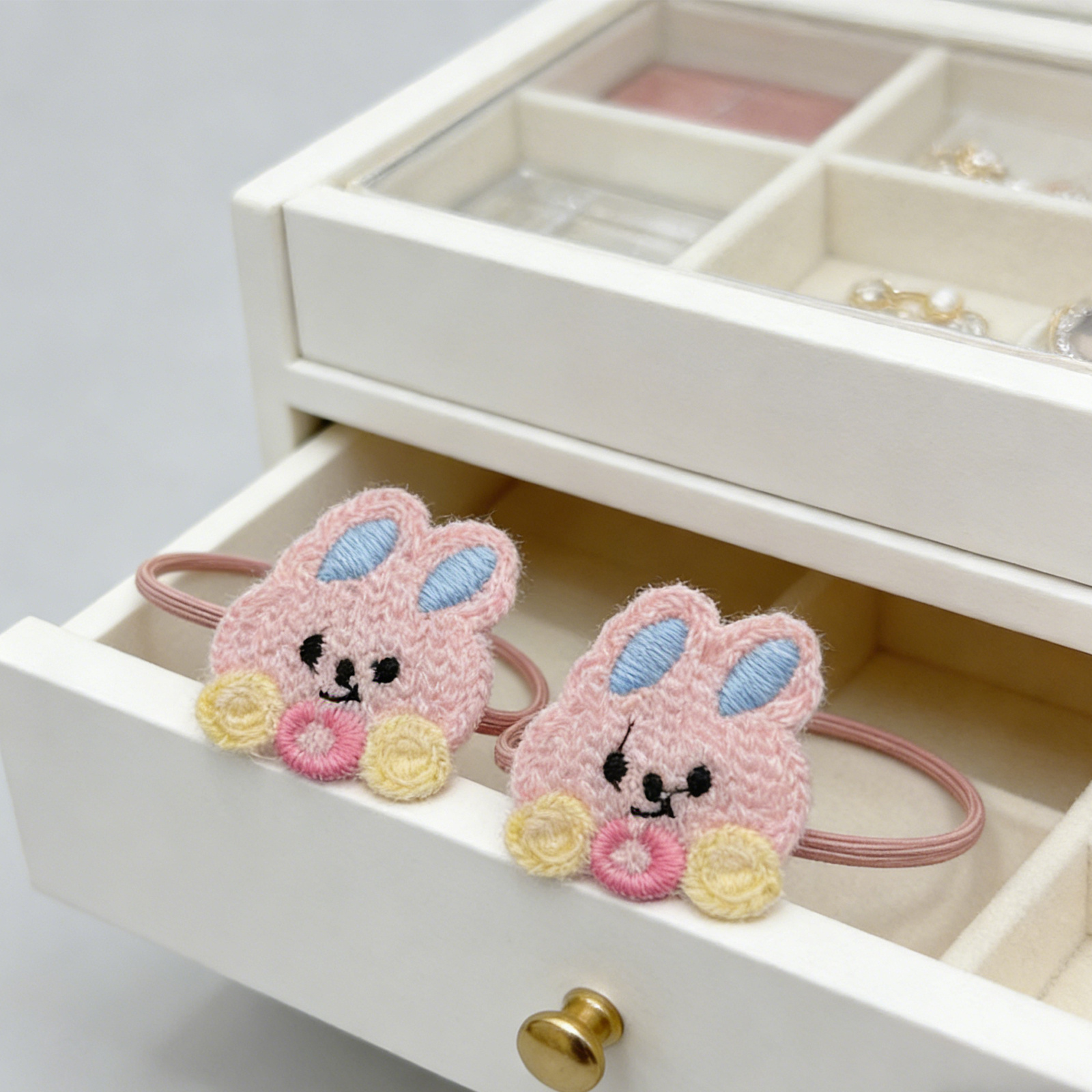 Knit Bunny Ear Hair Tie