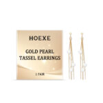 Gold Tone Pearl-Style Fringe Earrings