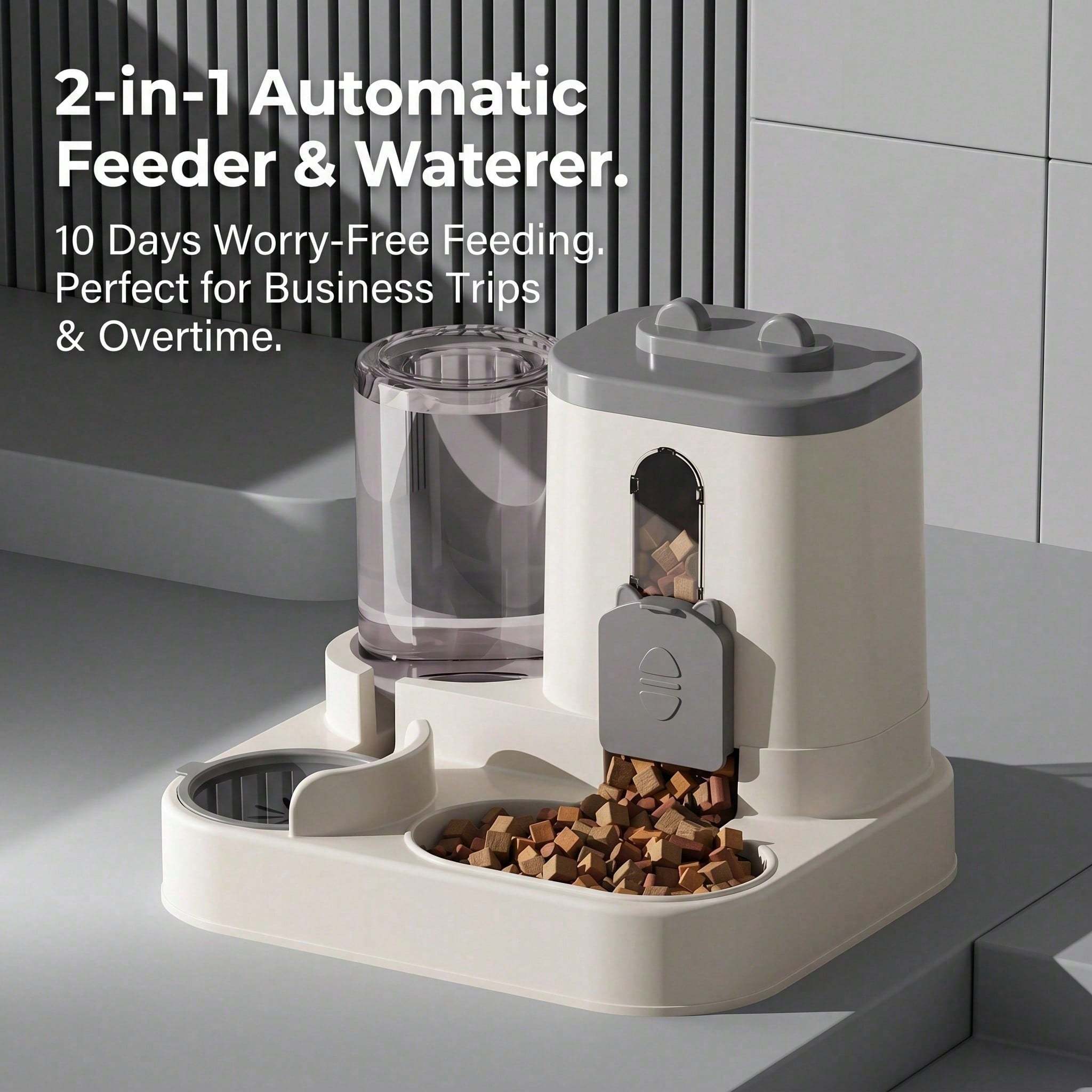 4 Colors Gravity Pet Feeder Water Dispenser Cute Cat Shaped