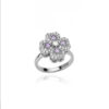 Rotate Rings for Women,Zircon Stainless Steel Open Adjustable Ring Gift