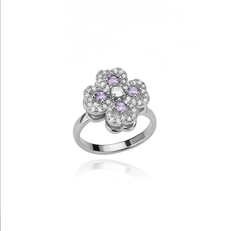 Rotate Rings for Women,Zircon Stainless Steel Open Adjustable Ring Gift