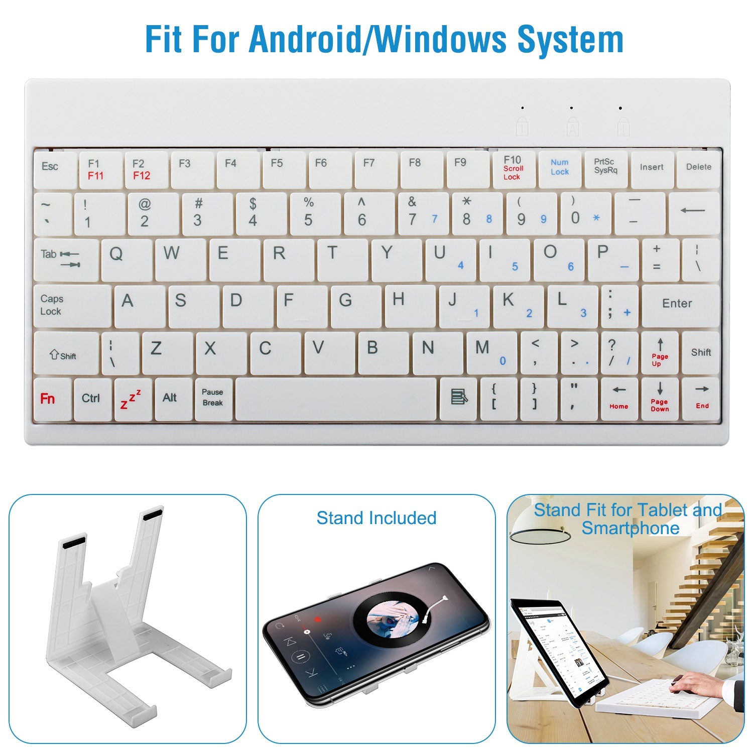 80 Keys Wired Keyboard Mini USB Connector Portable Durable
