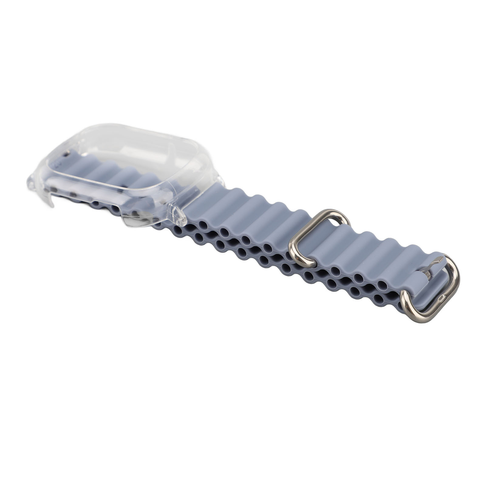 Silicone Replacement Wristband for Watch 4 with Transparent PC Frame