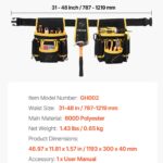 Tool Belt, Magnetic Tool Pouch For Men, 28 Pockets Heavy Duty Adjustable Utility Belt Detachable Work Bag For Electrician, Carpenter, Construction, Work Apron Organizer, Waist Adjust 31 To 48in