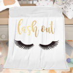 Long Eyelashes Printed Throw Blanket Plush Fluffy Flannel Fleece Soft