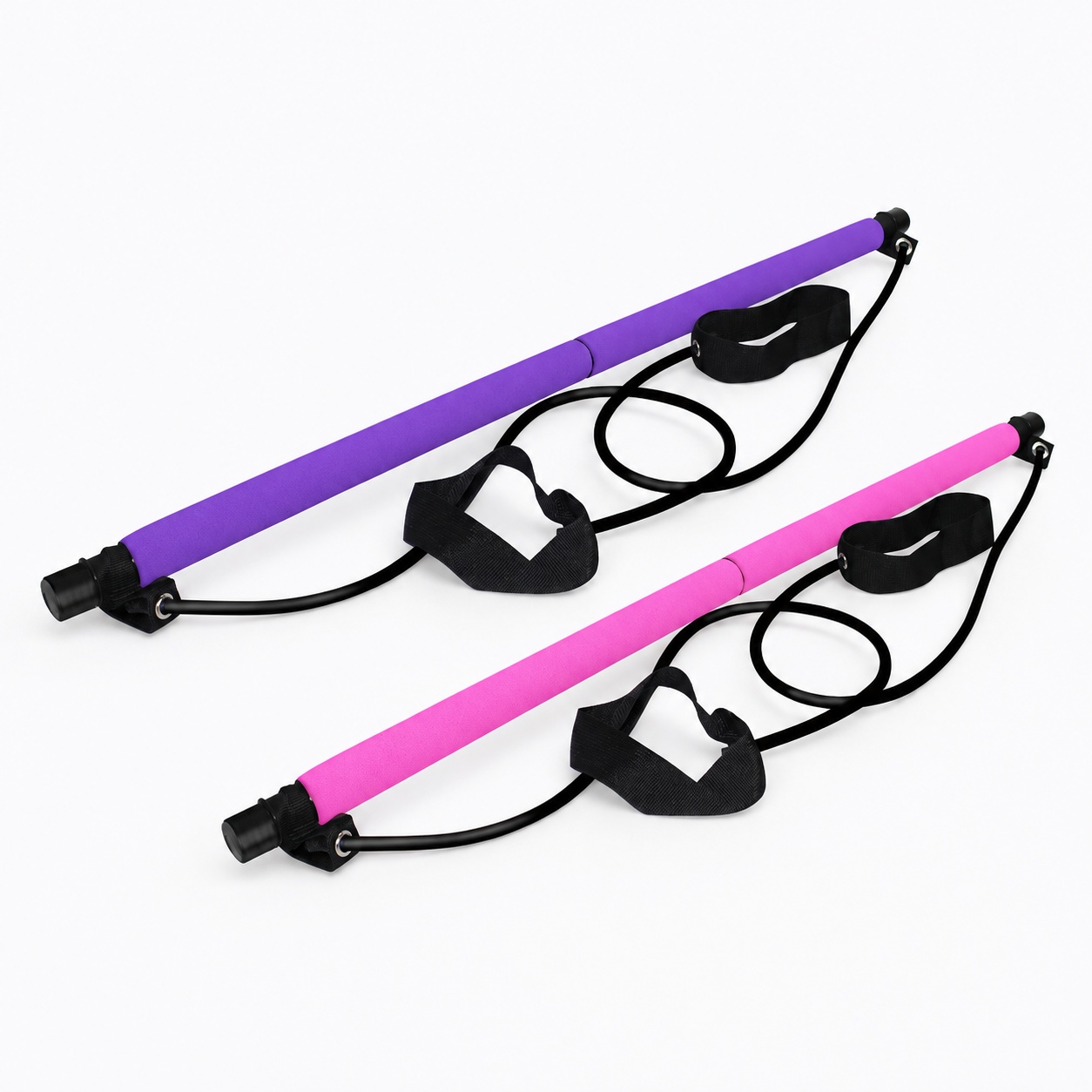 Multifunctional Pilates Stick With Resistance Band For Body Shaping