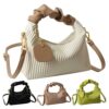 Women Crossbody Bag PU Leather Pleated Cloud Small Tote Bags
