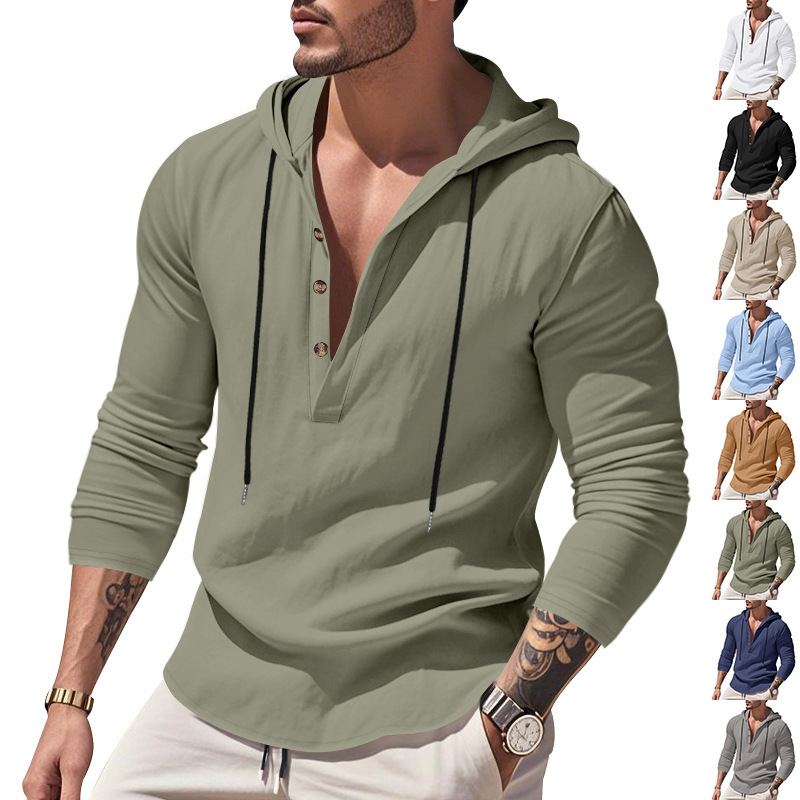 Hooded Casual Loose-fitting T-shirt Sweater For Men
