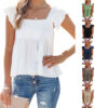 Cute Casual Girls' Tops Square Collar Loose All-match Sleeveless Vest