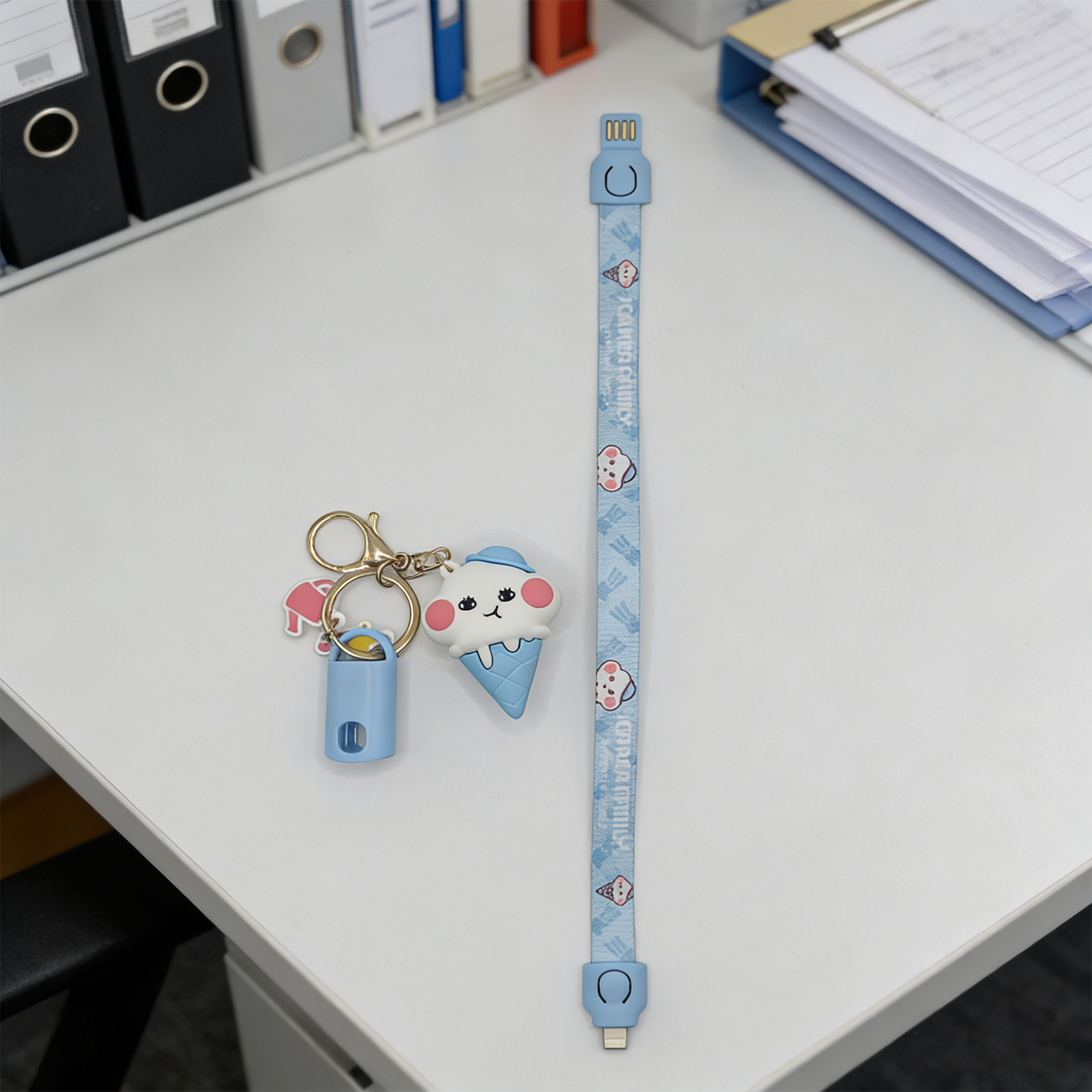 Animal Keychain Charging Cable-Blue