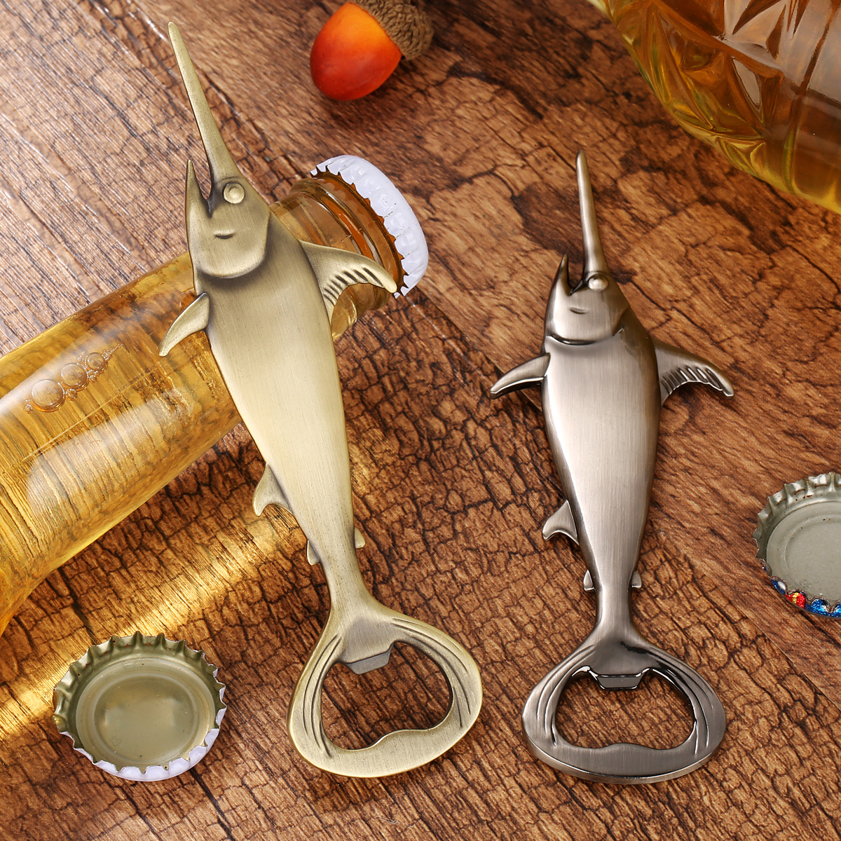 Swordfish Handle Metal Beer Bottle Openers Kitchen Bar Accessories Tools