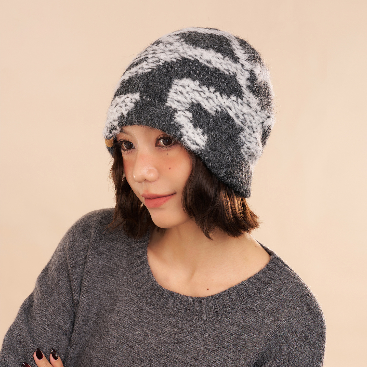 Oversized Knit Ski Beanie